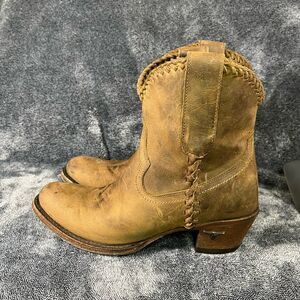 Lane Plain Jane PJ Western Bootie Women’s Size 6 Brown Leather Cowgirl Boots Mad